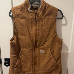 Vintage Carhartt Tan Duck Sherpa Lined Vest